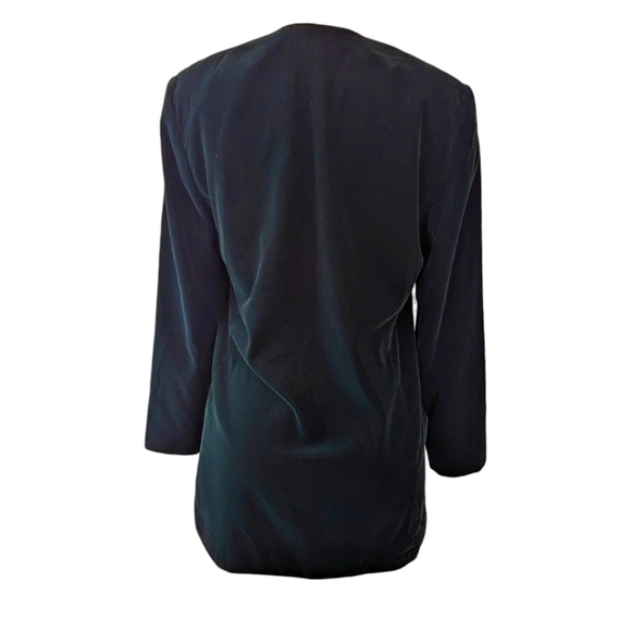 Vintage Green Velvet Single Button V-neck Blazer - Picture 4 of 12